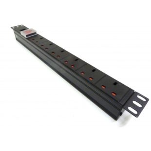 19 6 Way PDU 19" 6 Way Power strip (U.K) with cord.