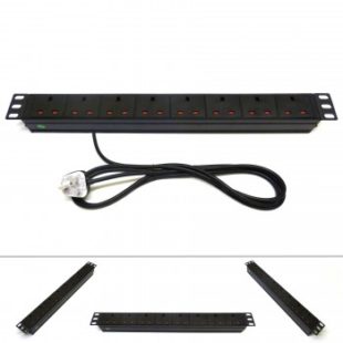 19 8 Way Power strip (U.K) with cord. 19" 8 Way Power strip (U.K) with cord.