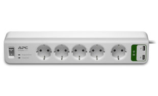 APC Essential SurgeArrest 5 outlets with 5V, 2.4A 2 port USB Charger 230V Ukraine - PM5U-RS | price in dubai UAE GCC saudi africa